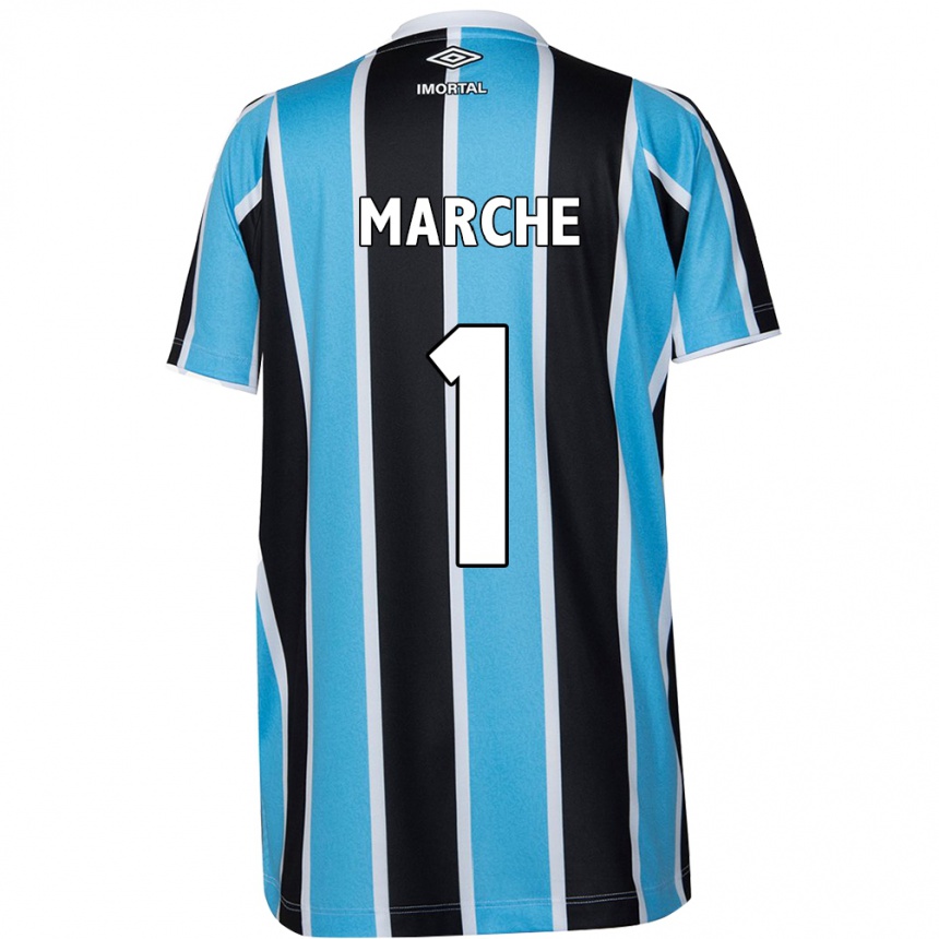 Kids Football Agustín Marchesín #1 Blue Black White Home Jersey 2024/25 T-Shirt Nz