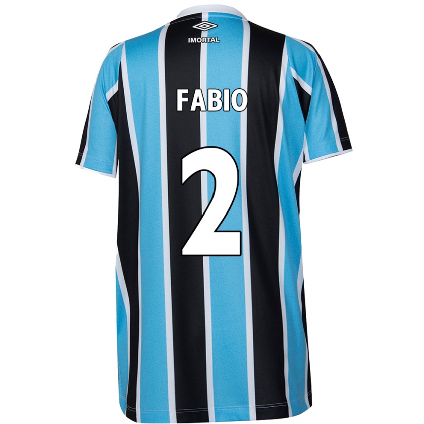 Kids Football Fábio #2 Blue Black White Home Jersey 2024/25 T-Shirt Nz