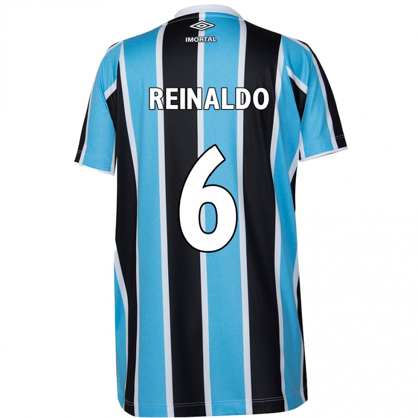 Kids Football Reinaldo #6 Blue Black White Home Jersey 2024/25 T-Shirt Nz