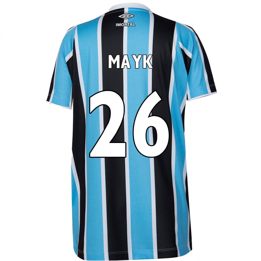 Kids Football Mayk #26 Blue Black White Home Jersey 2024/25 T-Shirt Nz