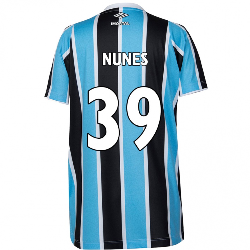 Kids Football Gustavo Gomes #39 Blue Black White Home Jersey 2024/25 T-Shirt Nz