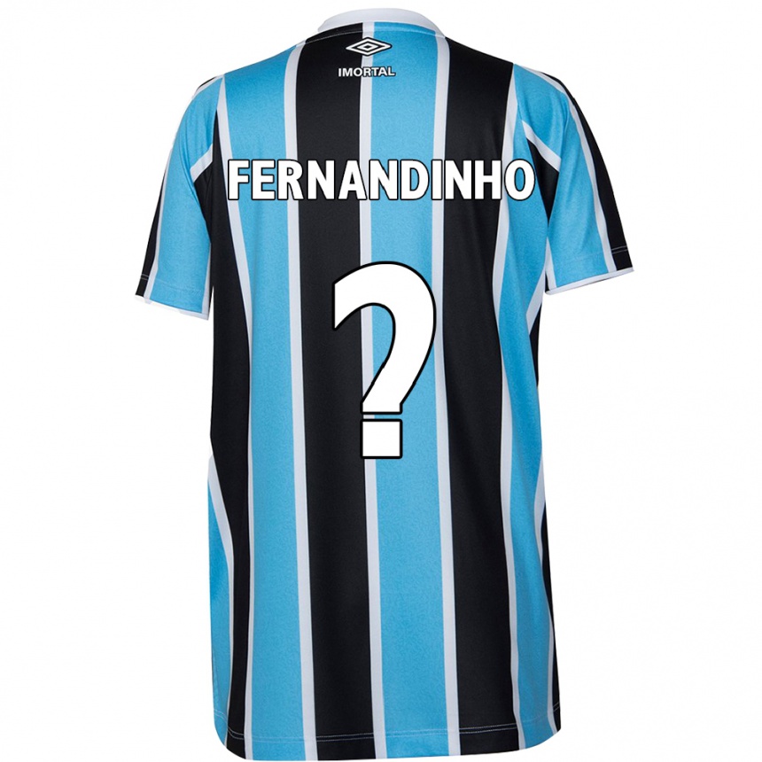 Kids Football Fernandinho #0 Blue Black White Home Jersey 2024/25 T-Shirt Nz