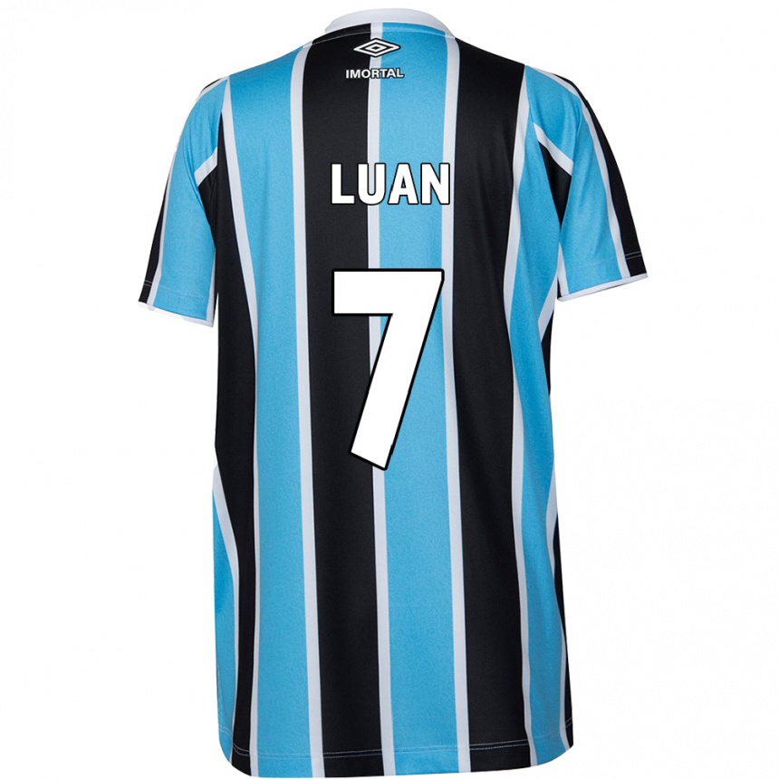 Kids Football Luan #7 Blue Black White Home Jersey 2024/25 T-Shirt Nz