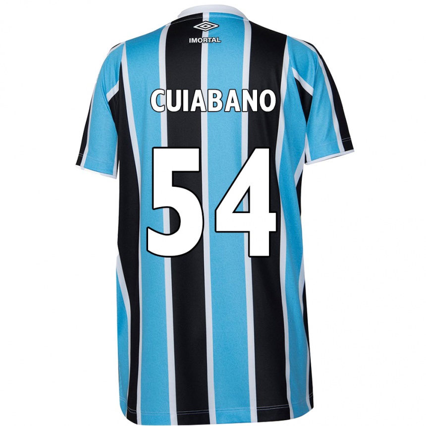 Kids Football Cuiabano #54 Blue Black White Home Jersey 2024/25 T-Shirt Nz