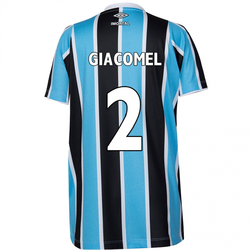 Kids Football Laís Giacomel #2 Blue Black White Home Jersey 2024/25 T-Shirt Nz