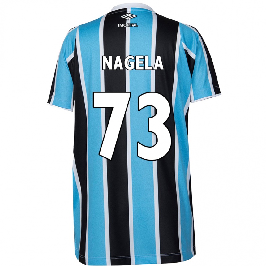 Kids Football Nágela #73 Blue Black White Home Jersey 2024/25 T-Shirt Nz