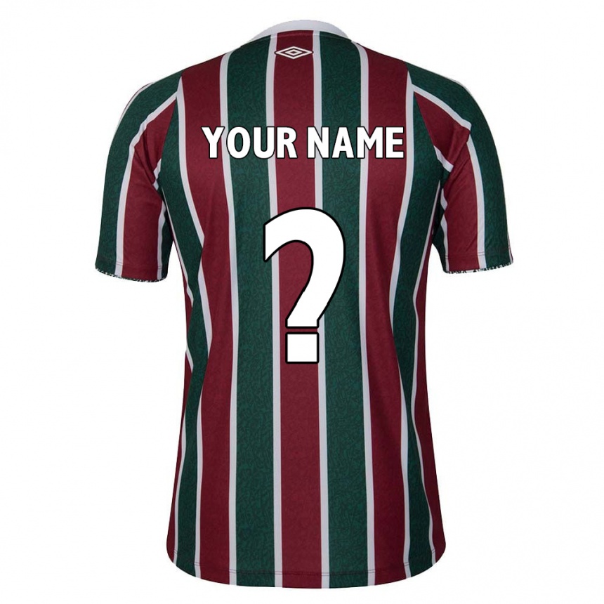 Kids Football Your Name #0 Green Maroon White Home Jersey 2024/25 T-Shirt Nz