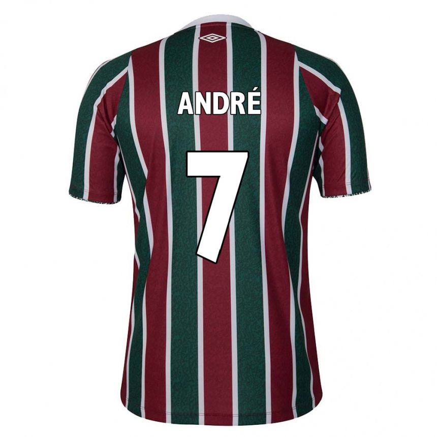 Kids Football André #7 Green Maroon White Home Jersey 2024/25 T-Shirt Nz