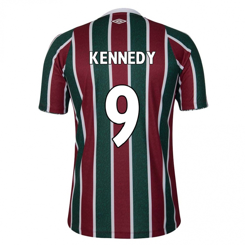 Kids Football John Kennedy #9 Green Maroon White Home Jersey 2024/25 T-Shirt Nz