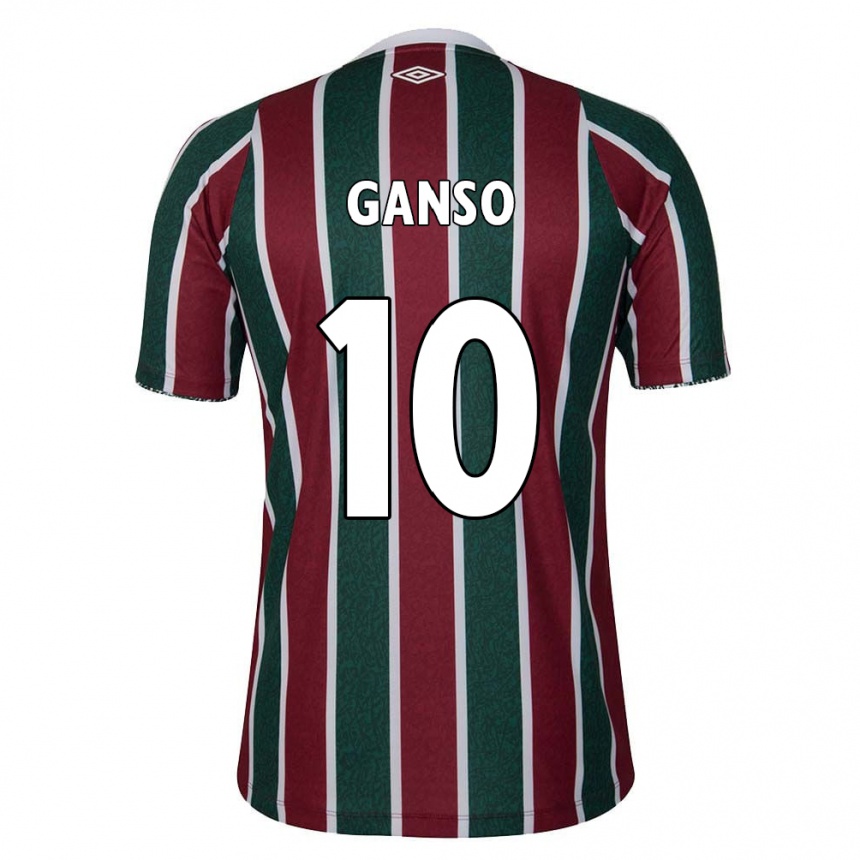 Kids Football Ganso #10 Green Maroon White Home Jersey 2024/25 T-Shirt Nz