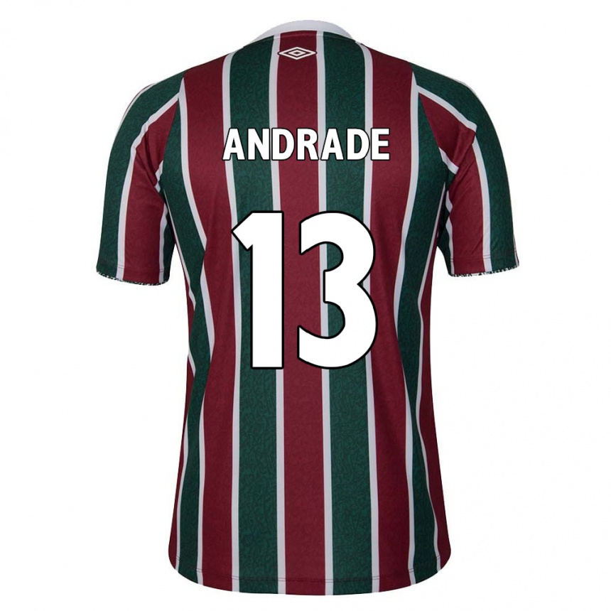 Kids Football Felipe Andrade #13 Green Maroon White Home Jersey 2024/25 T-Shirt Nz