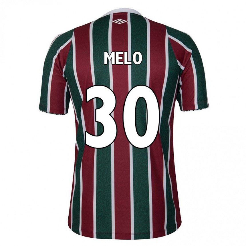 Kids Football Felipe Melo #30 Green Maroon White Home Jersey 2024/25 T-Shirt Nz