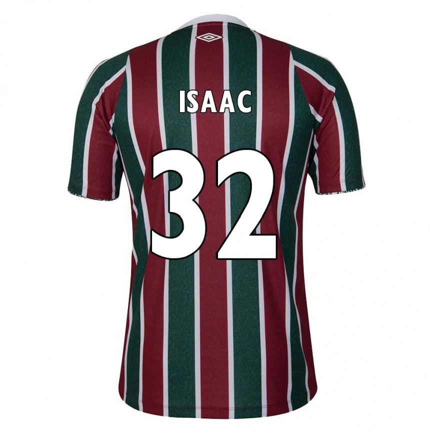 Kids Football Isaac #32 Green Maroon White Home Jersey 2024/25 T-Shirt Nz