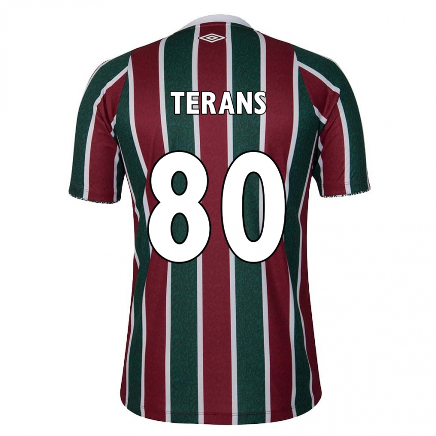 Kids Football David Terans #80 Green Maroon White Home Jersey 2024/25 T-Shirt Nz