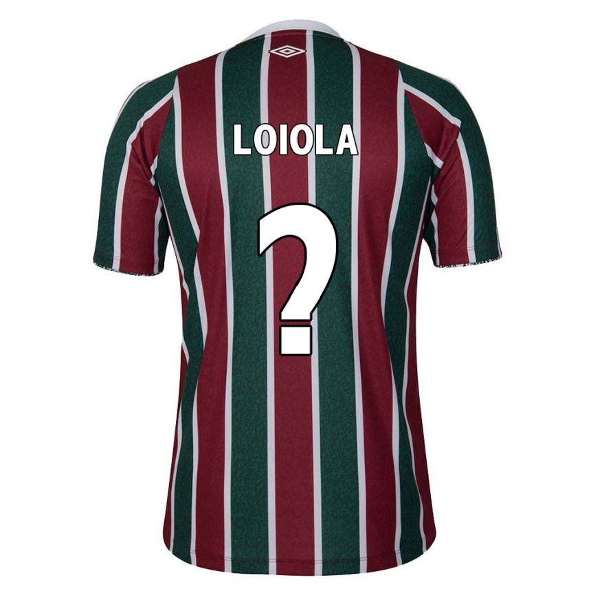 Kids Football João Loiola #0 Green Maroon White Home Jersey 2024/25 T-Shirt Nz