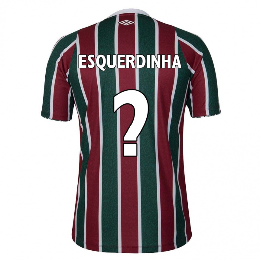 Kids Football Esquerdinha #0 Green Maroon White Home Jersey 2024/25 T-Shirt Nz