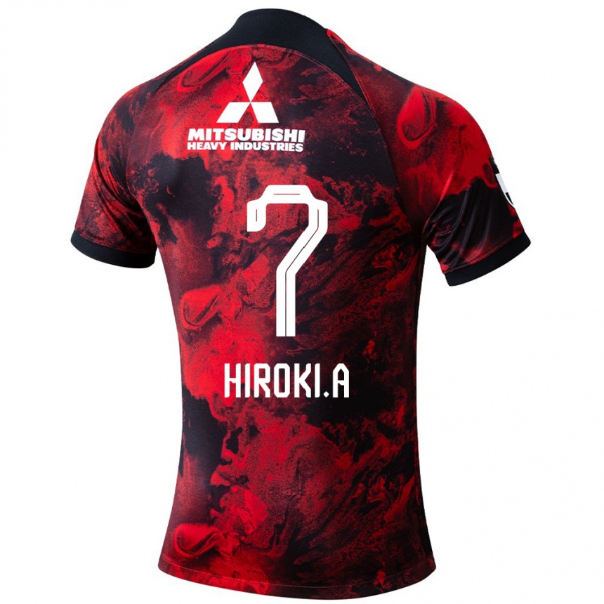 Kids Football Hiroki Abe #7 Red Black Home Jersey 2024/25 T-Shirt Nz