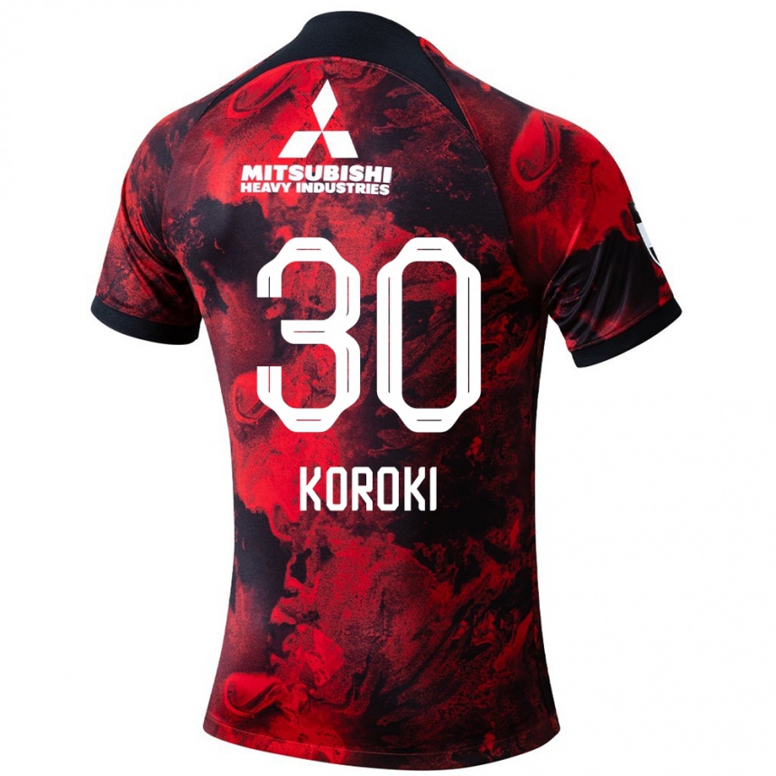 Kids Football Shinzo Koroki #30 Red Black Home Jersey 2024/25 T-Shirt Nz