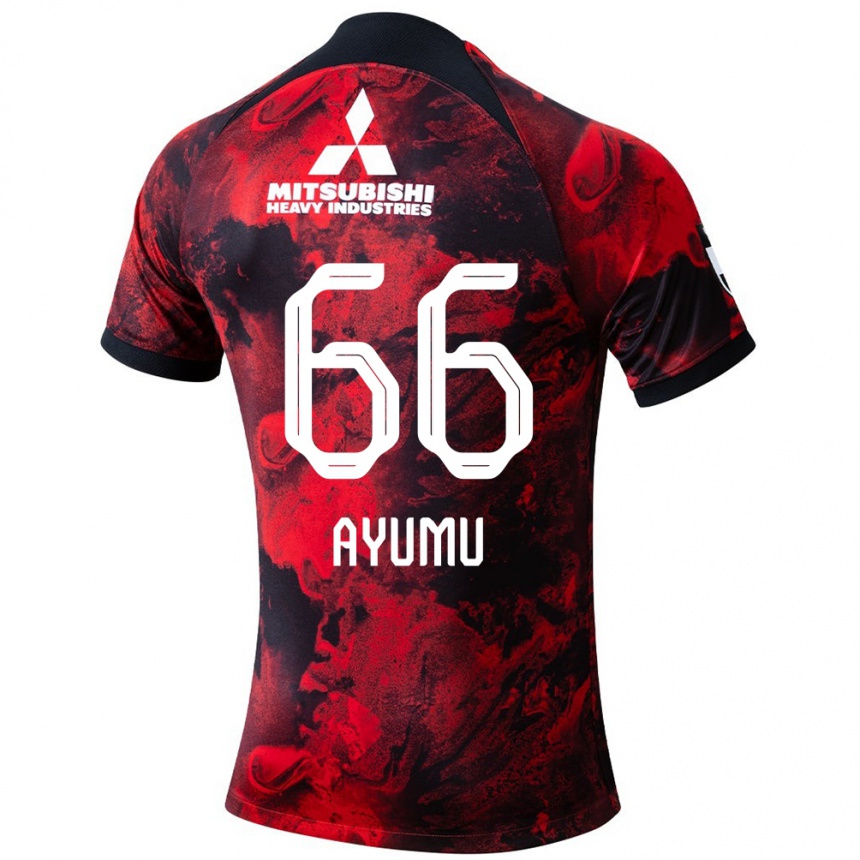 Kids Football Ayumu Ohata #66 Red Black Home Jersey 2024/25 T-Shirt Nz