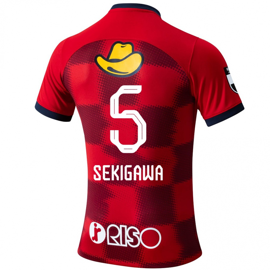 Kids Football Ikuma Sekigawa #5 Red Blue White Home Jersey 2024/25 T-Shirt Nz