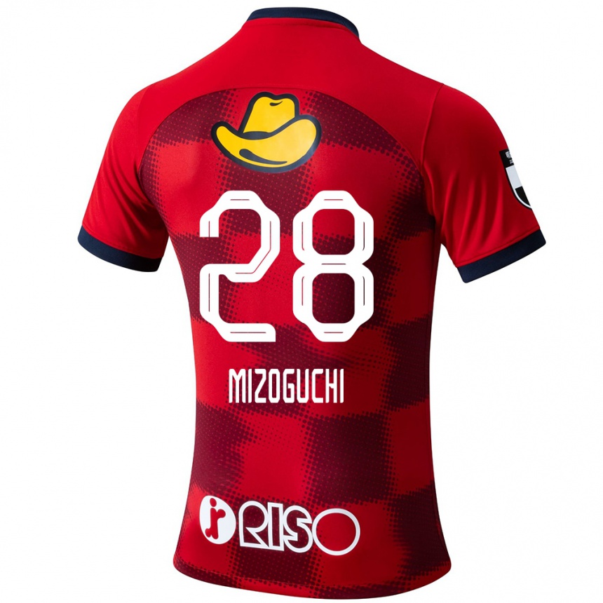 Kids Football Shuhei Mizoguchi #28 Red Blue White Home Jersey 2024/25 T-Shirt Nz