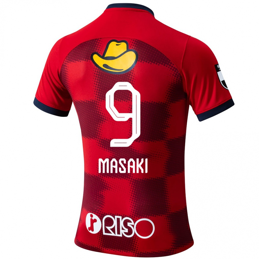 Kids Football Hiroto Masaki #9 Red Blue White Home Jersey 2024/25 T-Shirt Nz