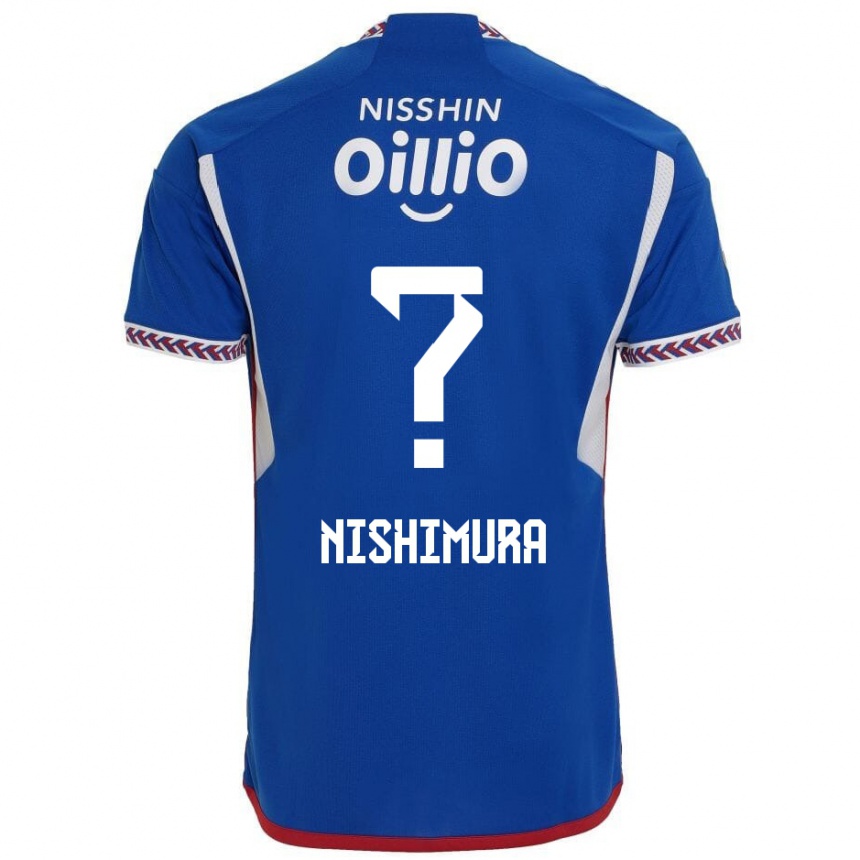 Kids Football Takuma Nishimura #0 Blue White Red Home Jersey 2024/25 T-Shirt Nz