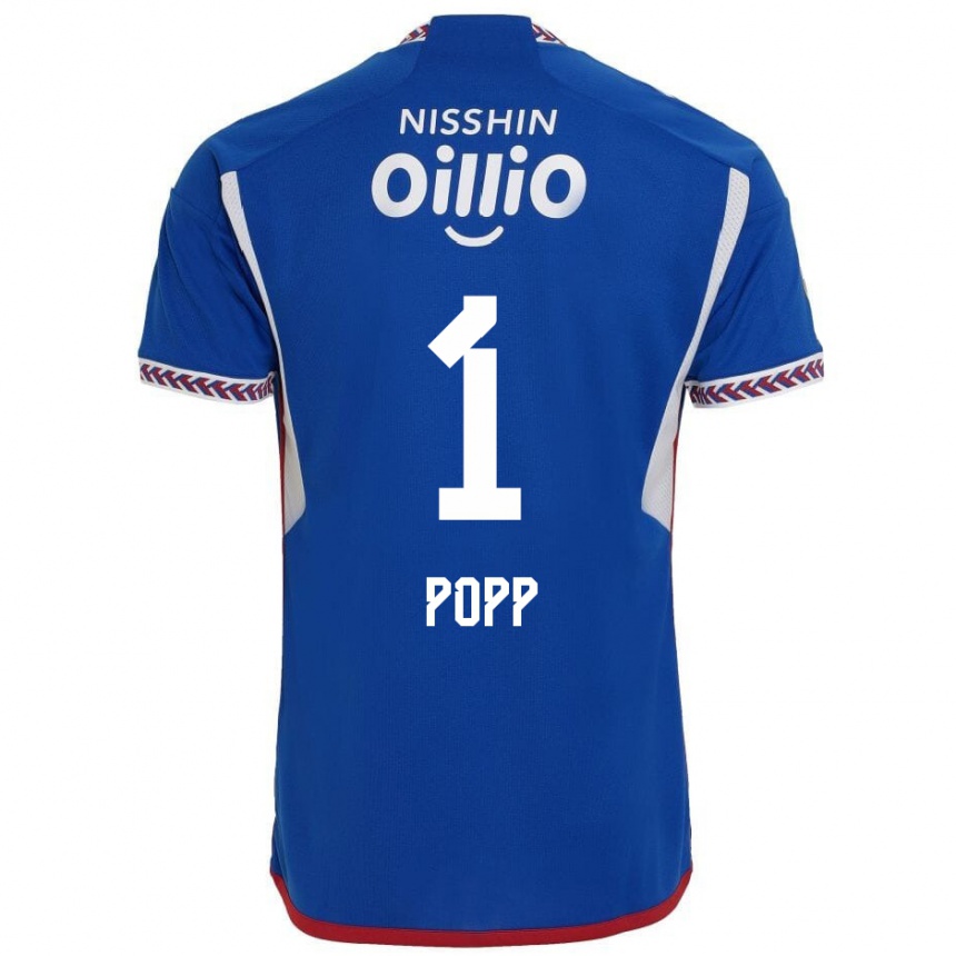 Kids Football William Popp #1 Blue White Red Home Jersey 2024/25 T-Shirt Nz