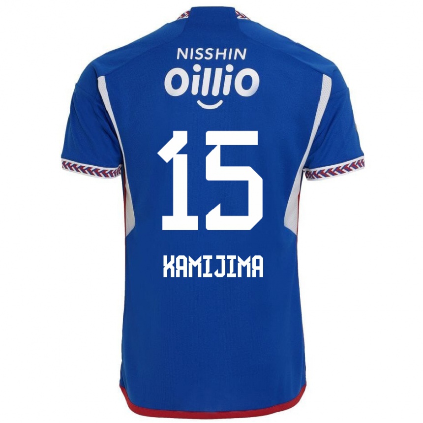 Kids Football Takumi Kamijima #15 Blue White Red Home Jersey 2024/25 T-Shirt Nz