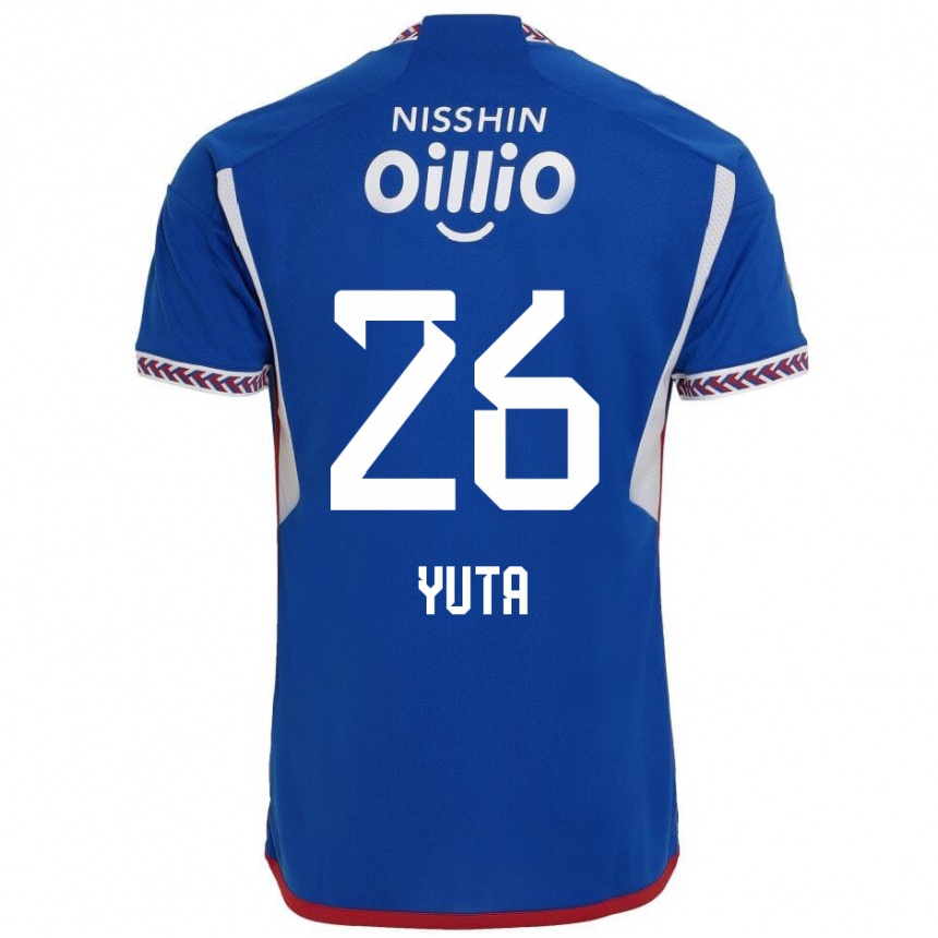 Kids Football Yuta Koike #26 Blue White Red Home Jersey 2024/25 T-Shirt Nz