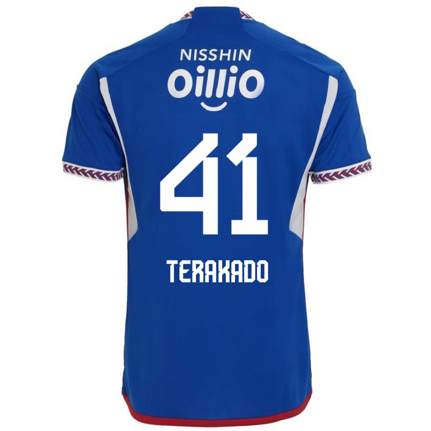 Kids Football Riku Terakado #41 Blue White Red Home Jersey 2024/25 T-Shirt Nz