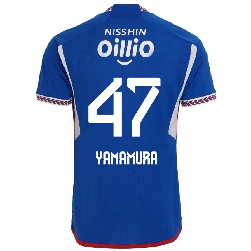 Kids Football Kazuya Yamamura #47 Blue White Red Home Jersey 2024/25 T-Shirt Nz