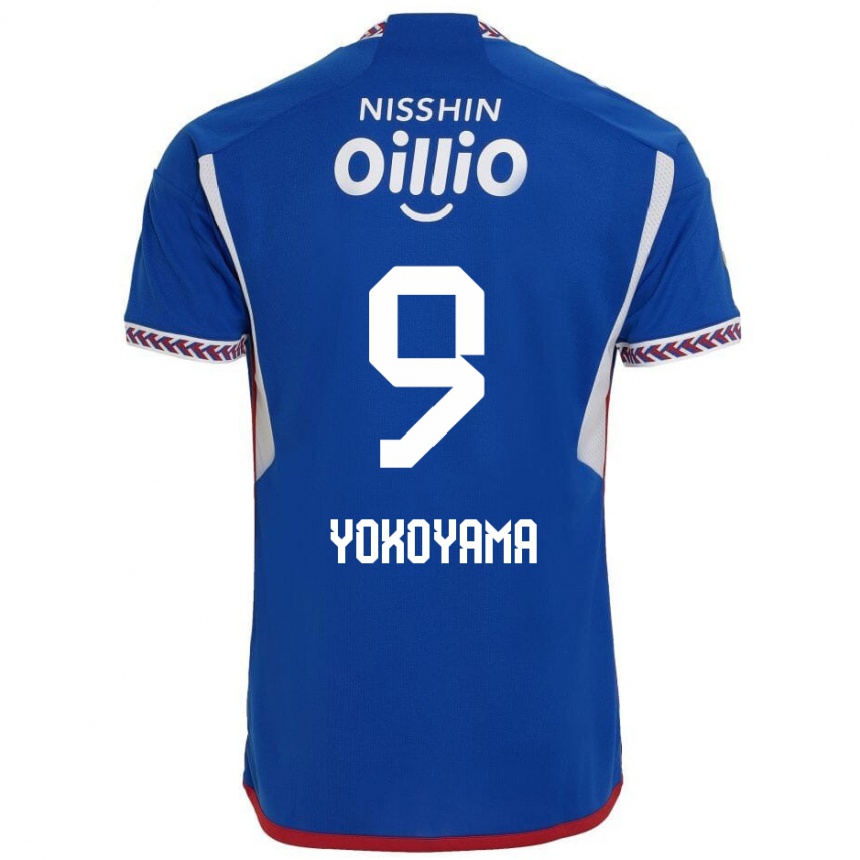 Kids Football Shunsuke Yokoyama #9 Blue White Red Home Jersey 2024/25 T-Shirt Nz