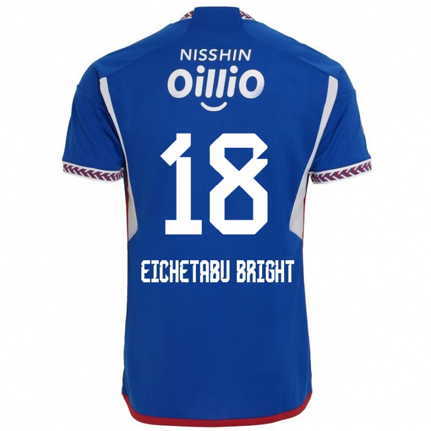 Kids Football Kai Eichetabu Bright #18 Blue White Red Home Jersey 2024/25 T-Shirt Nz