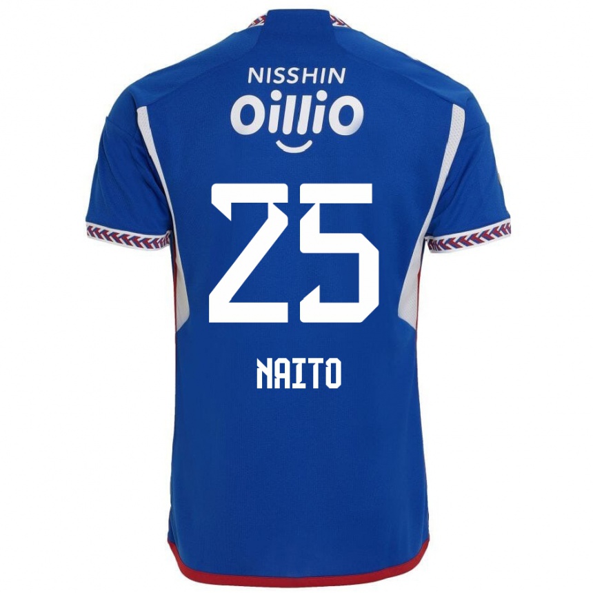 Kids Football Kiyomu Naito #25 Blue White Red Home Jersey 2024/25 T-Shirt Nz