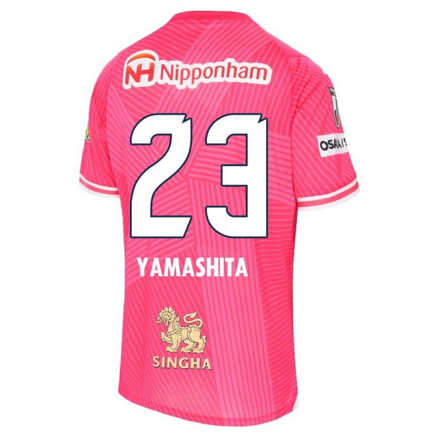 Kids Football Tatsuya Yamashita #23 Pink White Home Jersey 2024/25 T-Shirt Nz