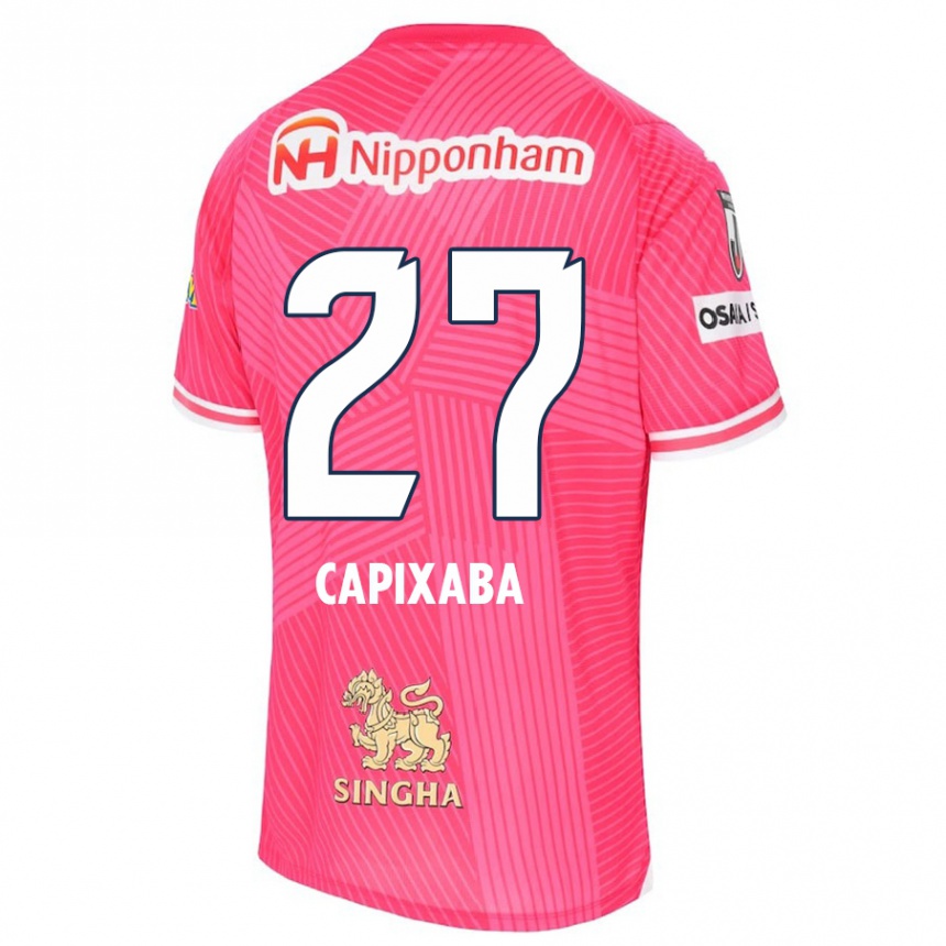 Kids Football Capixaba #27 Pink White Home Jersey 2024/25 T-Shirt Nz