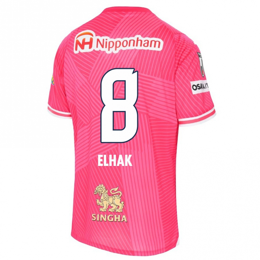 Kids Football Akuro Elhak #8 Pink White Home Jersey 2024/25 T-Shirt Nz