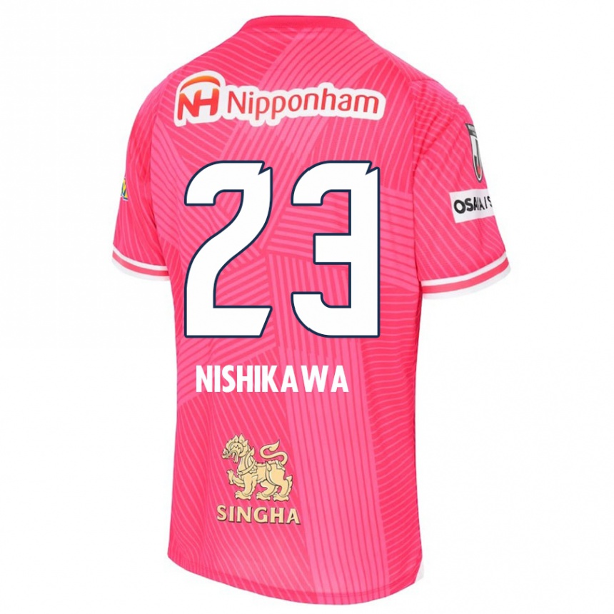 Kids Football Hiroki Nishikawa #23 Pink White Home Jersey 2024/25 T-Shirt Nz