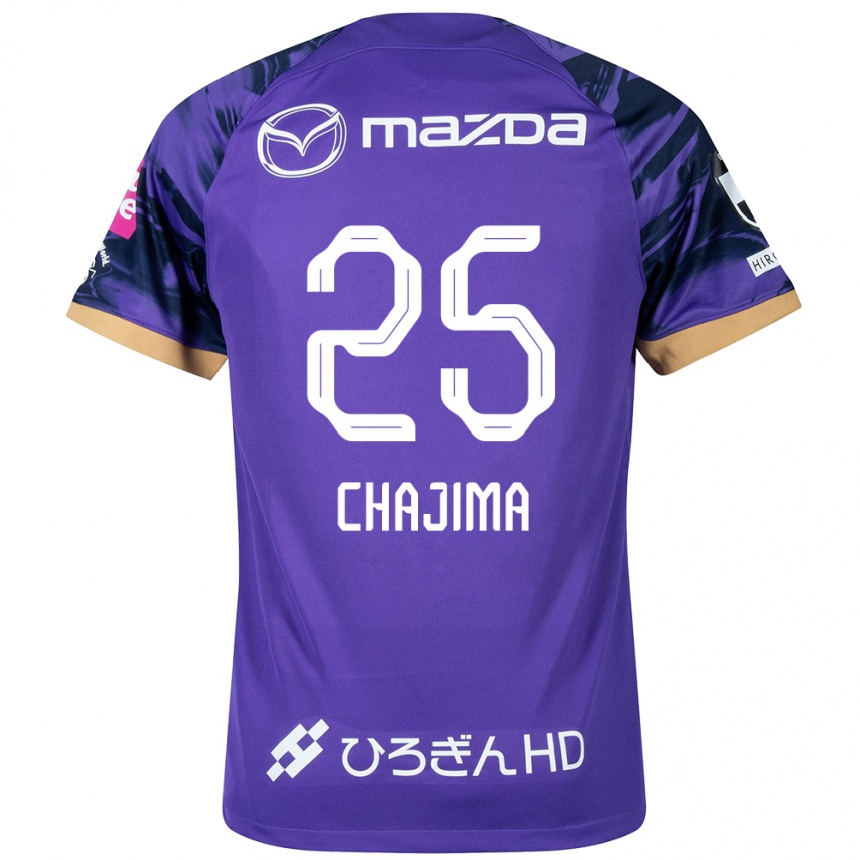 Kids Football Yusuke Chajima #25 Purple White Home Jersey 2024/25 T-Shirt Nz