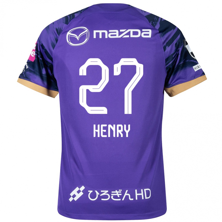 Kids Football Osamu Henry Iyoha #27 Purple White Home Jersey 2024/25 T-Shirt Nz