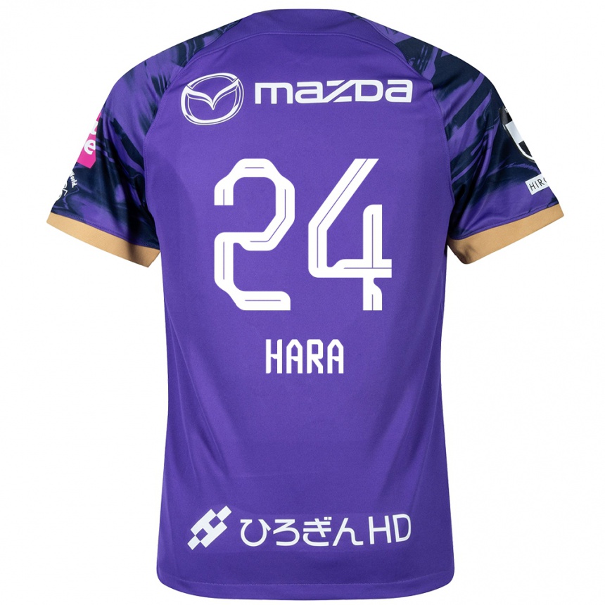 Kids Football Minato Hara #24 Purple White Home Jersey 2024/25 T-Shirt Nz