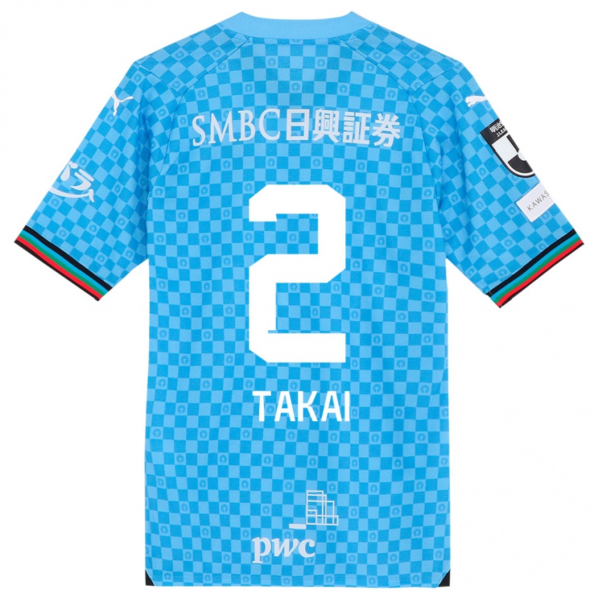 Kids Football Kota Takai #2 Azure Blue Home Jersey 2024/25 T-Shirt Nz