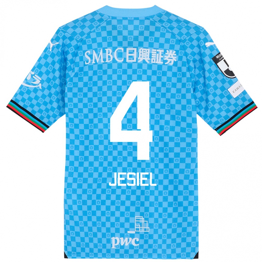 Kids Football Jesiel #4 Azure Blue Home Jersey 2024/25 T-Shirt Nz