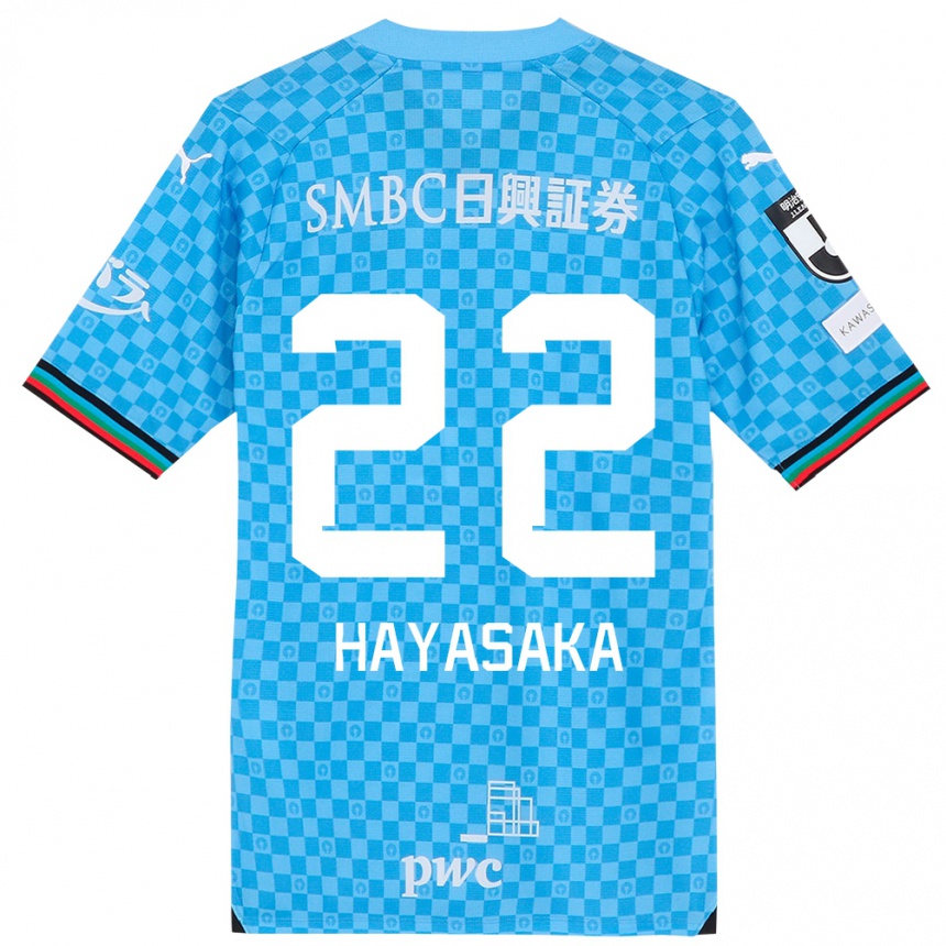 Kids Football Yuki Hayasaka #22 Azure Blue Home Jersey 2024/25 T-Shirt Nz