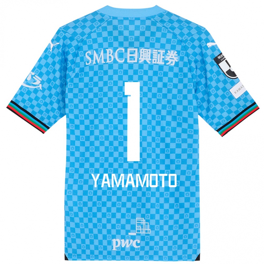 Kids Football Kensho Yamamoto #1 Azure Blue Home Jersey 2024/25 T-Shirt Nz