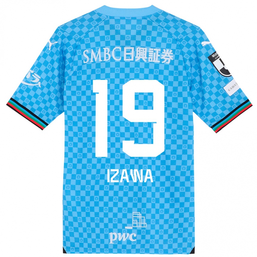 Kids Football Haruki Izawa #19 Azure Blue Home Jersey 2024/25 T-Shirt Nz