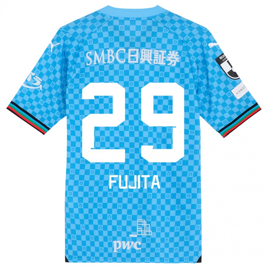 Kids Football Asuto Fujita #29 Azure Blue Home Jersey 2024/25 T-Shirt Nz