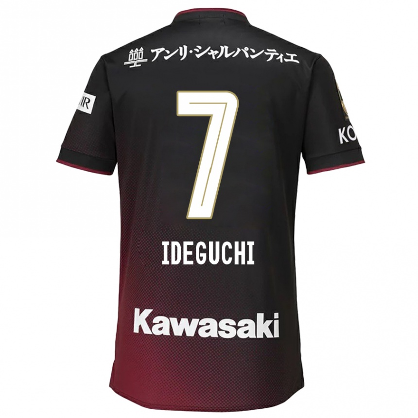 Kids Football Yosuke Ideguchi #7 Black Red Home Jersey 2024/25 T-Shirt Nz