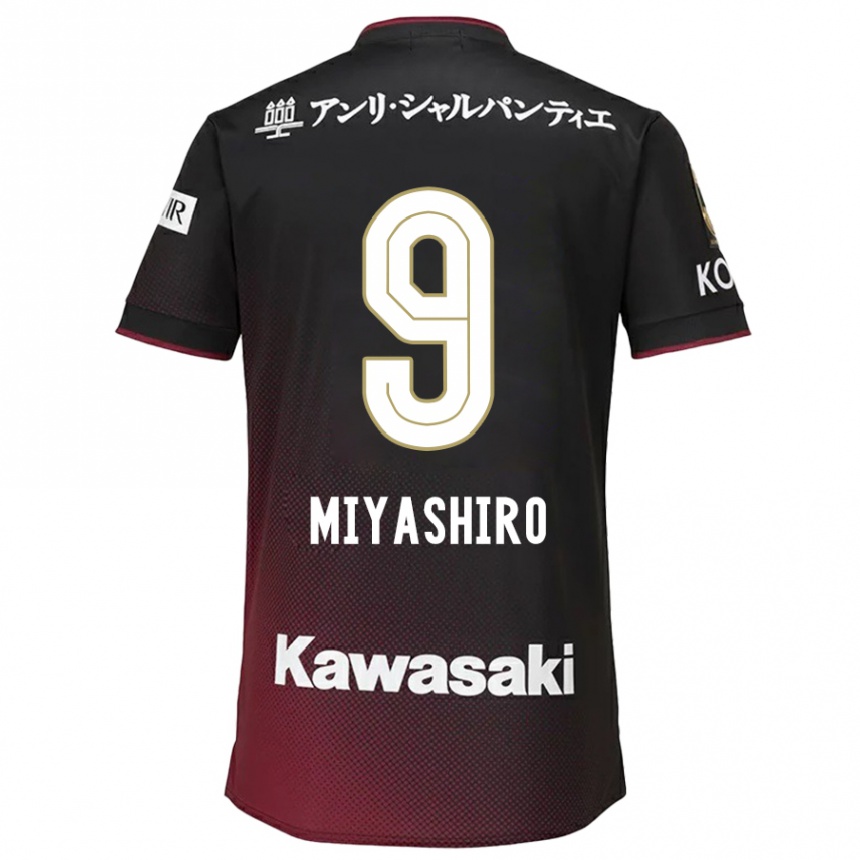 Kids Football Taisei Miyashiro #9 Black Red Home Jersey 2024/25 T-Shirt Nz